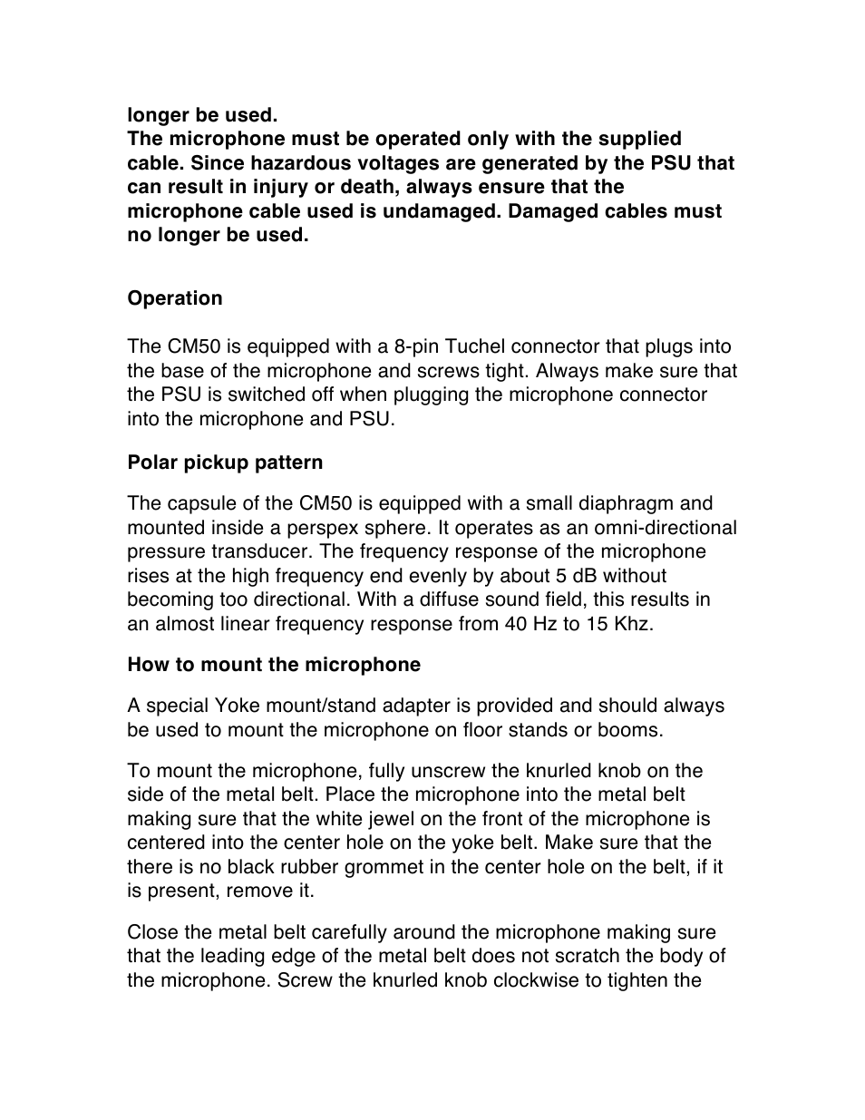 Wunder Audio CM50 User Manual | Page 2 / 6