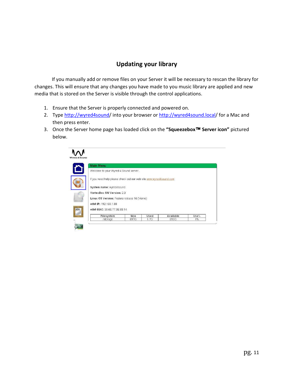 Updating your library | Wyred 4 Sound MS User Manual | Page 11 / 22