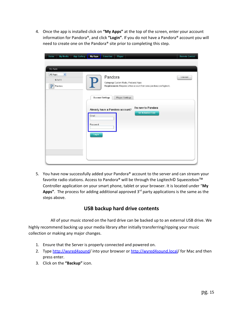 Usb backup hard drive contents | Wyred 4 Sound MS User Manual | Page 15 / 22