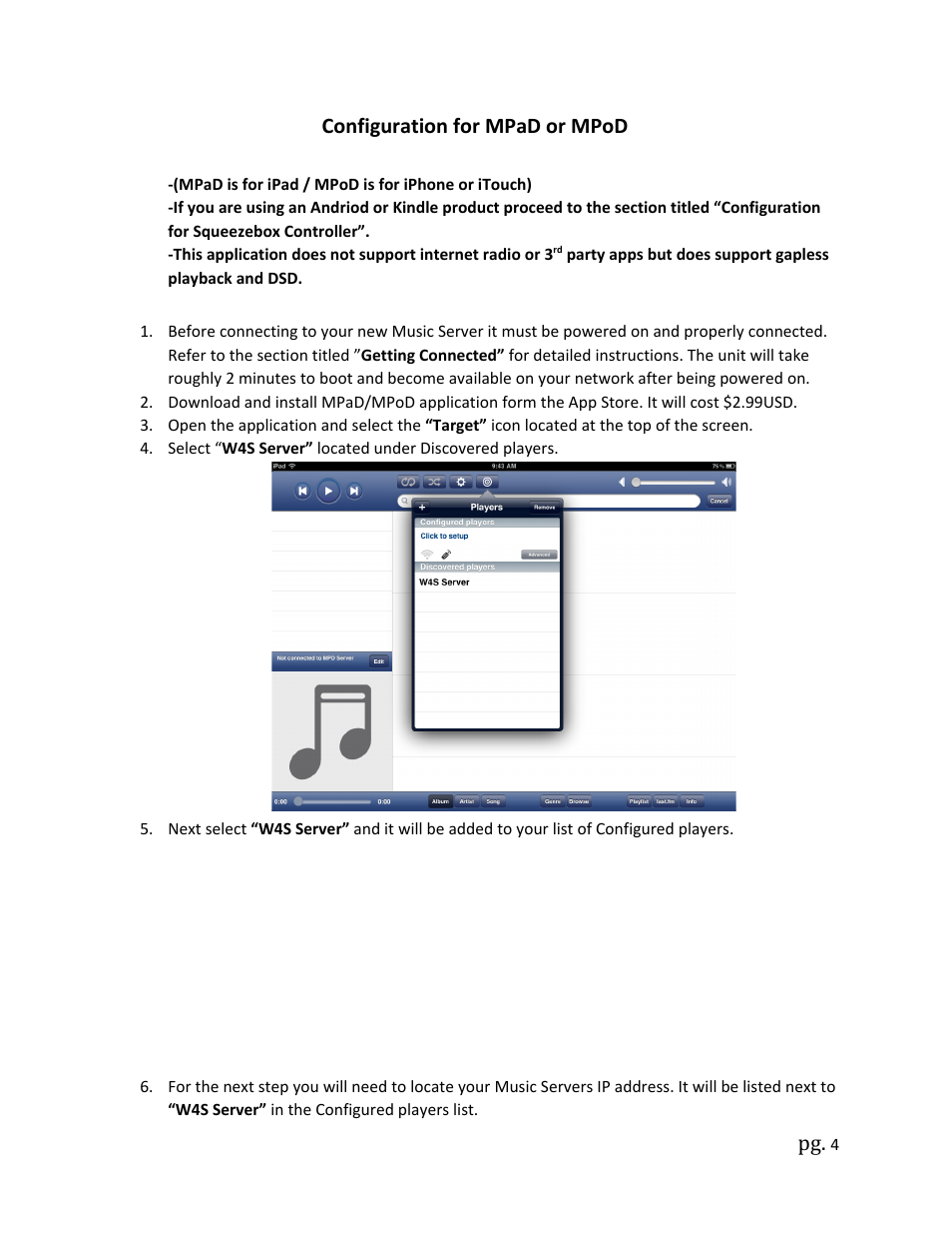 Configuration for mpad or mpod | Wyred 4 Sound MS User Manual | Page 4 / 22