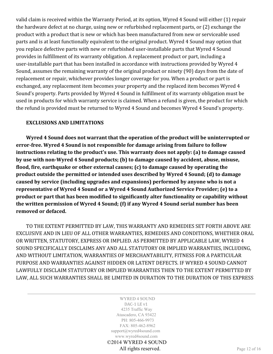 Wyred 4 Sound DAC-1 LE User Manual | Page 12 / 16