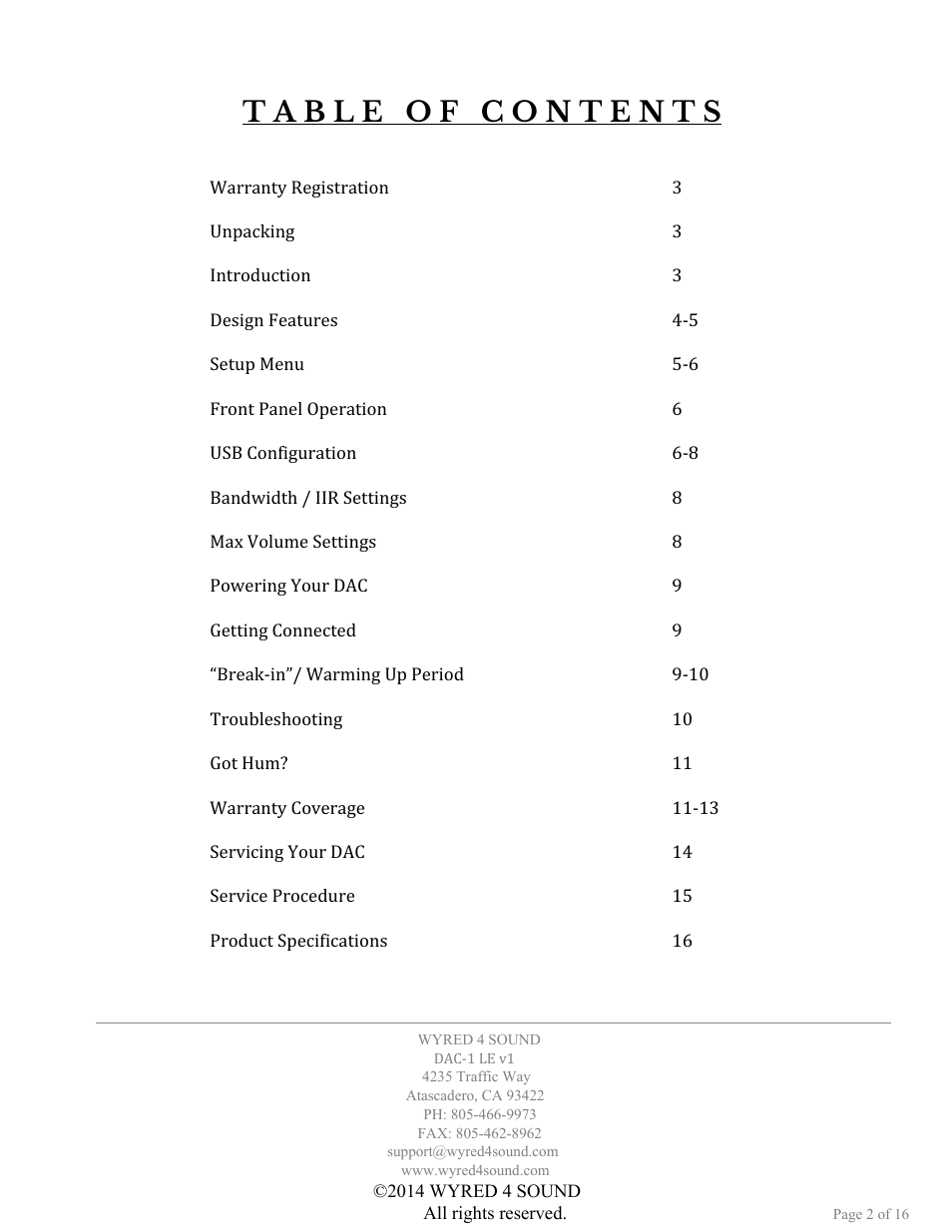 Wyred 4 Sound DAC-1 LE User Manual | Page 2 / 16