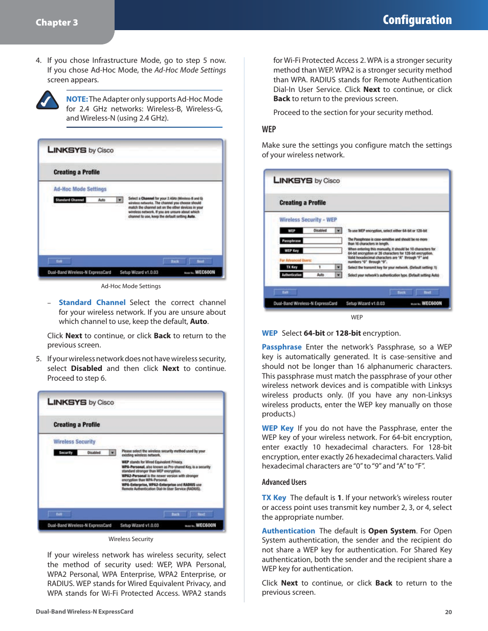 Configuration | Cisco WEC600N User Manual | Page 21 / 44