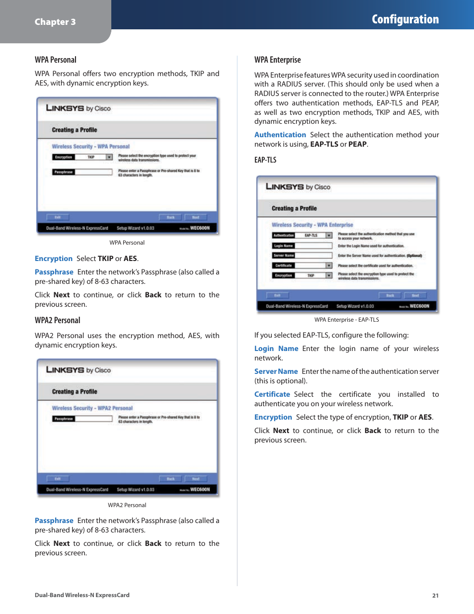 Configuration | Cisco WEC600N User Manual | Page 22 / 44