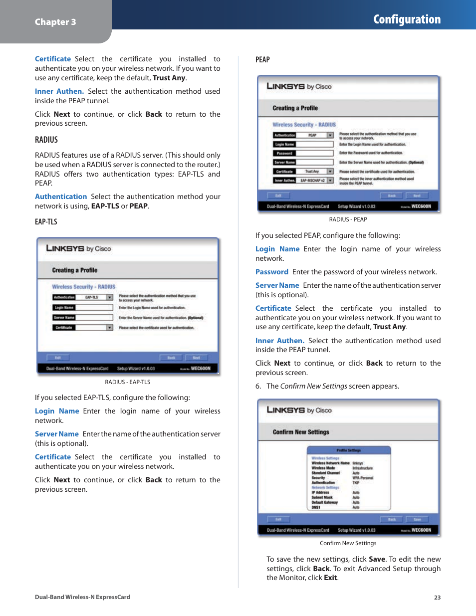 Configuration | Cisco WEC600N User Manual | Page 24 / 44