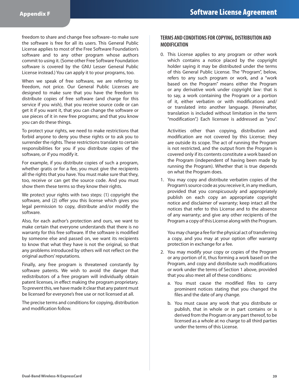 Software license agreement | Cisco WEC600N User Manual | Page 40 / 44