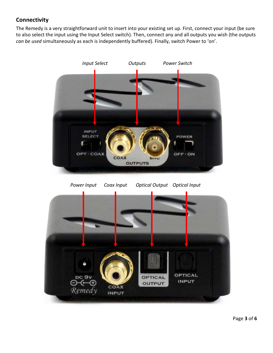 Connectivity | Wyred 4 Sound Remedy Reclocker User Manual | Page 3 / 6