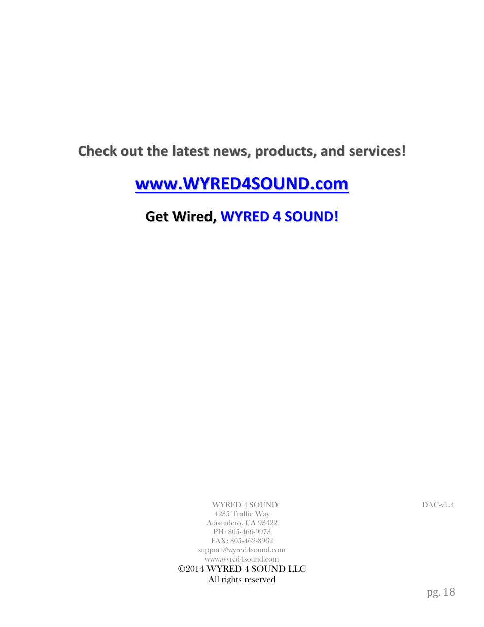 Wyred 4 Sound DSDse User Manual | Page 20 / 20