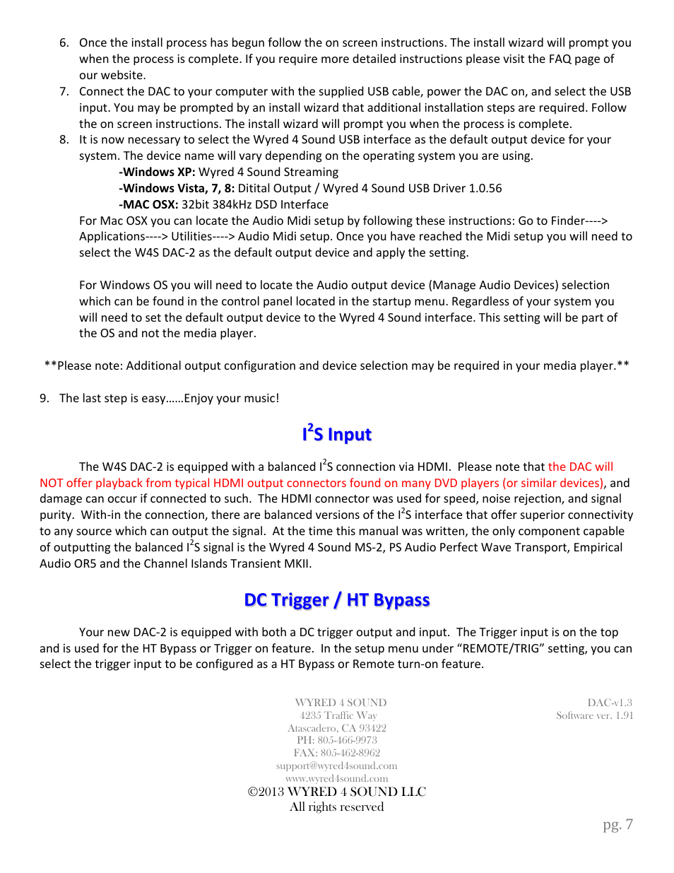 Wyred 4 Sound DAC-2 DSD User Manual | Page 9 / 18