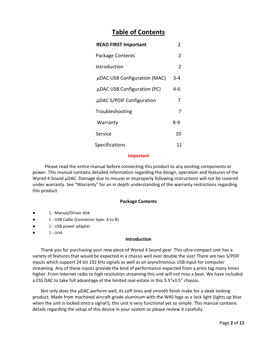 Wyred 4 Sound µDAC User Manual | Page 2 / 11