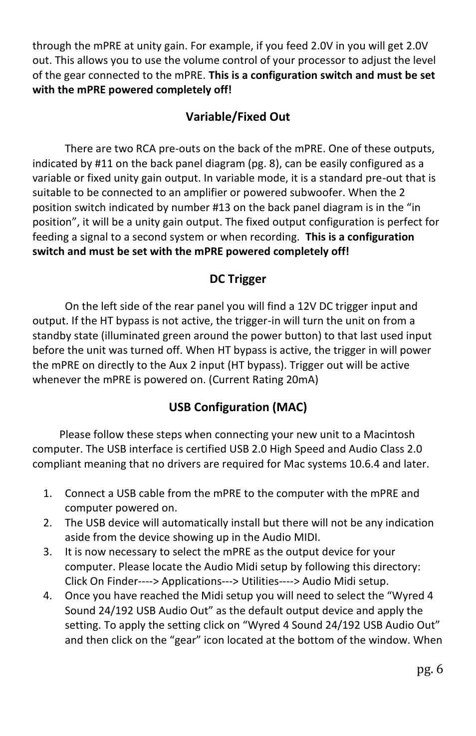 Wyred 4 Sound mPRE User Manual | Page 8 / 16