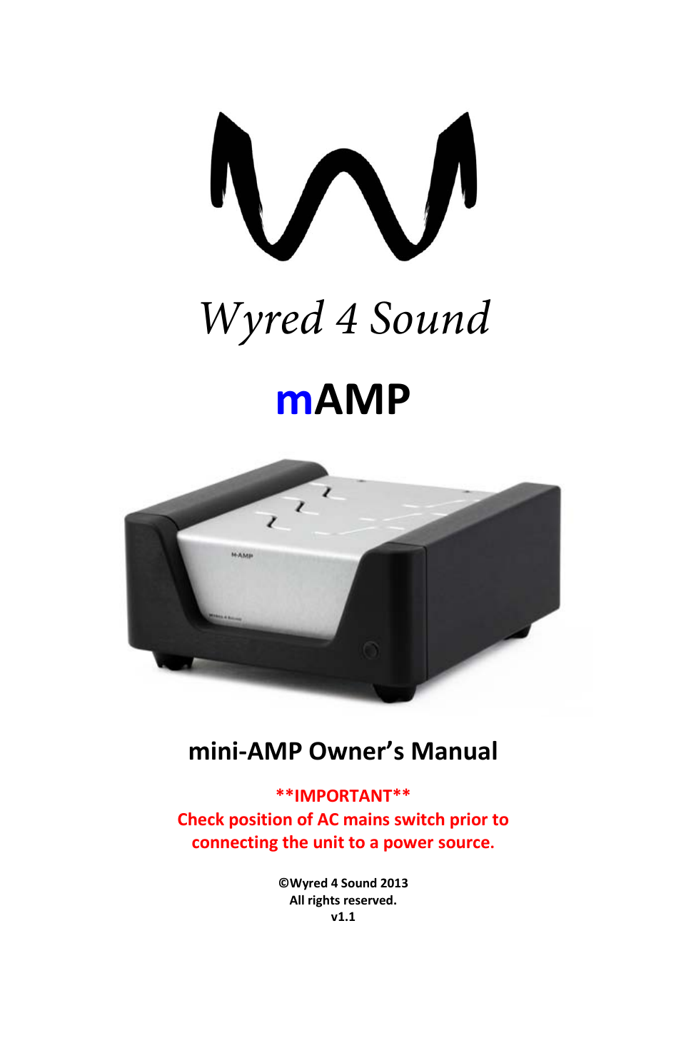 Wyred 4 Sound mAMP User Manual | 14 pages