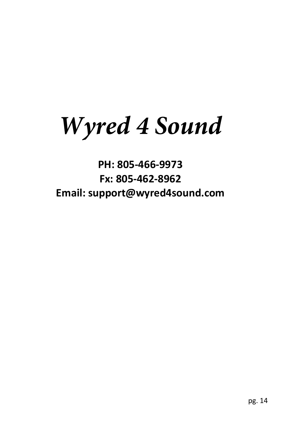 Wyred 4 sound | Wyred 4 Sound STmkII Series User Manual | Page 16 / 16