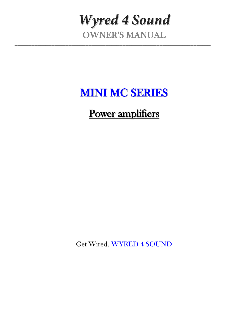 Wyred 4 Sound Mini MC Series User Manual | 12 pages