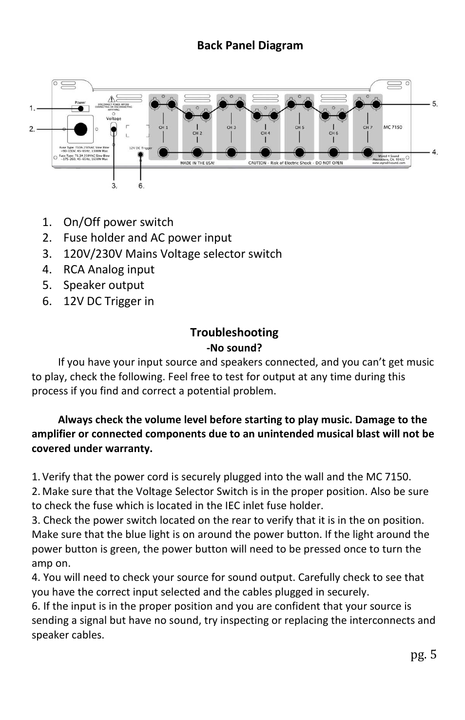 Wyred 4 Sound MC 7150 User Manual | Page 7 / 12