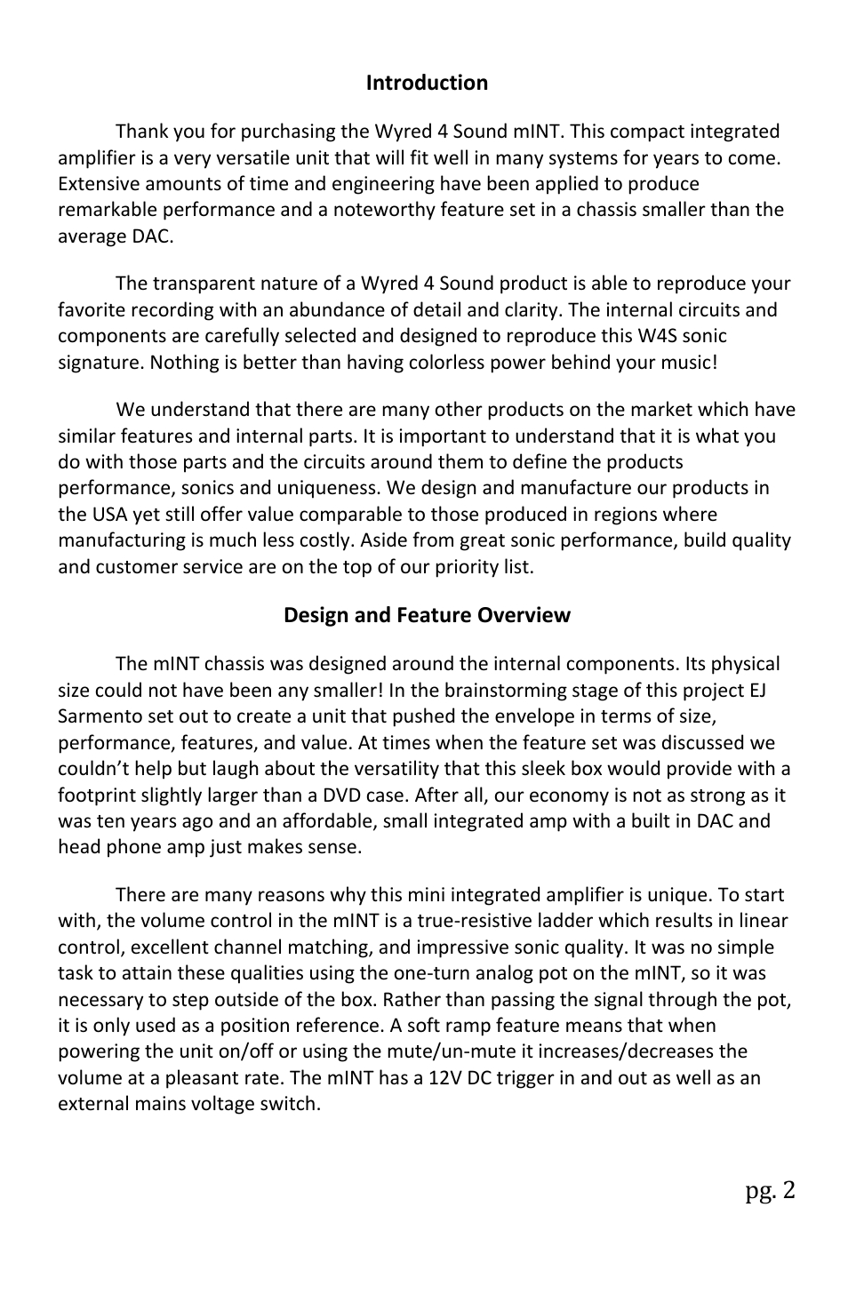 Pg. 2 | Wyred 4 Sound mINT User Manual | Page 4 / 16