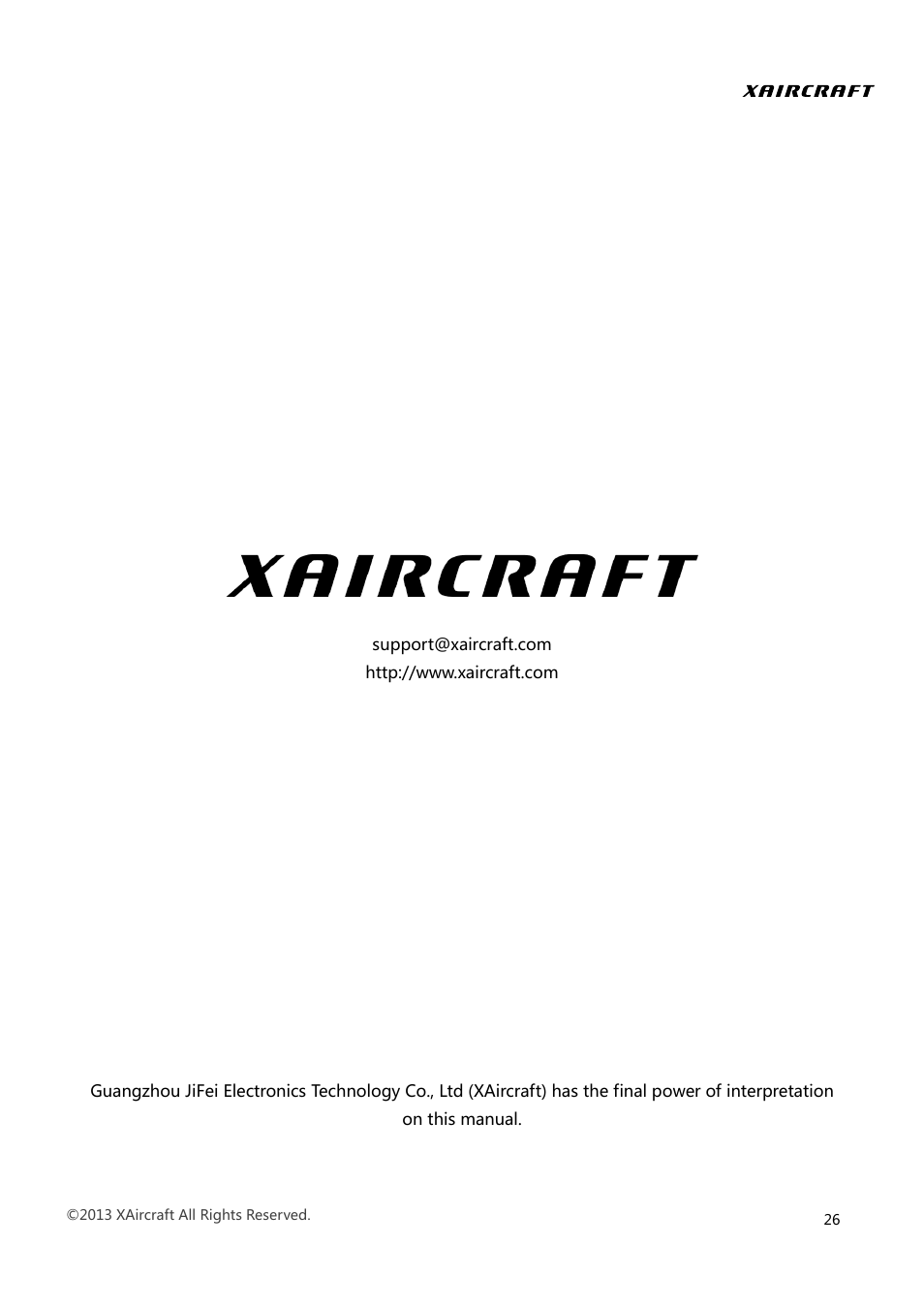 XAIRCRAFT MINIX User Manual | Page 28 / 28