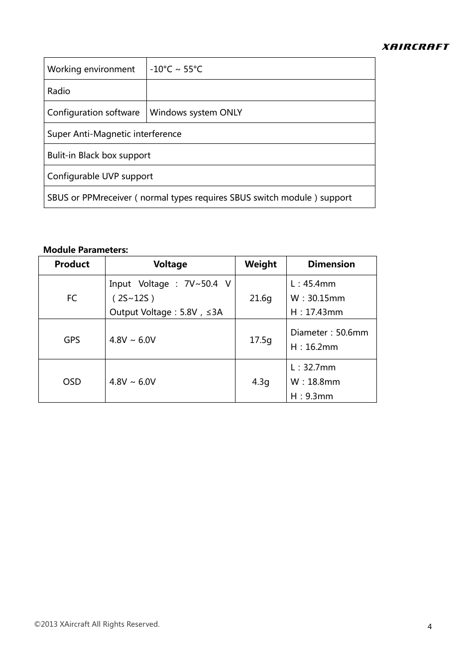 XAIRCRAFT MINIX User Manual | Page 6 / 28