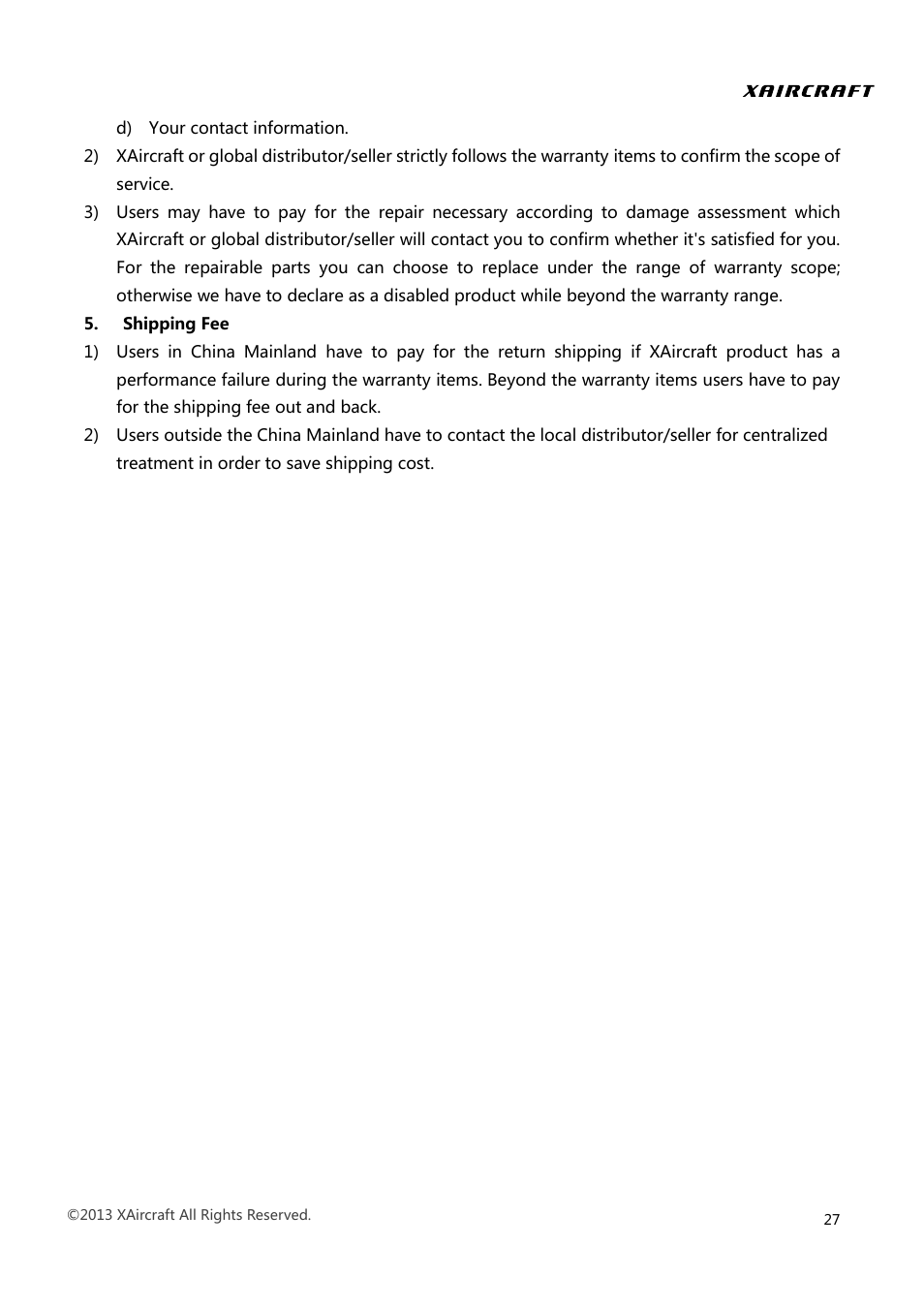XAIRCRAFT Super X User Manual | Page 30 / 31