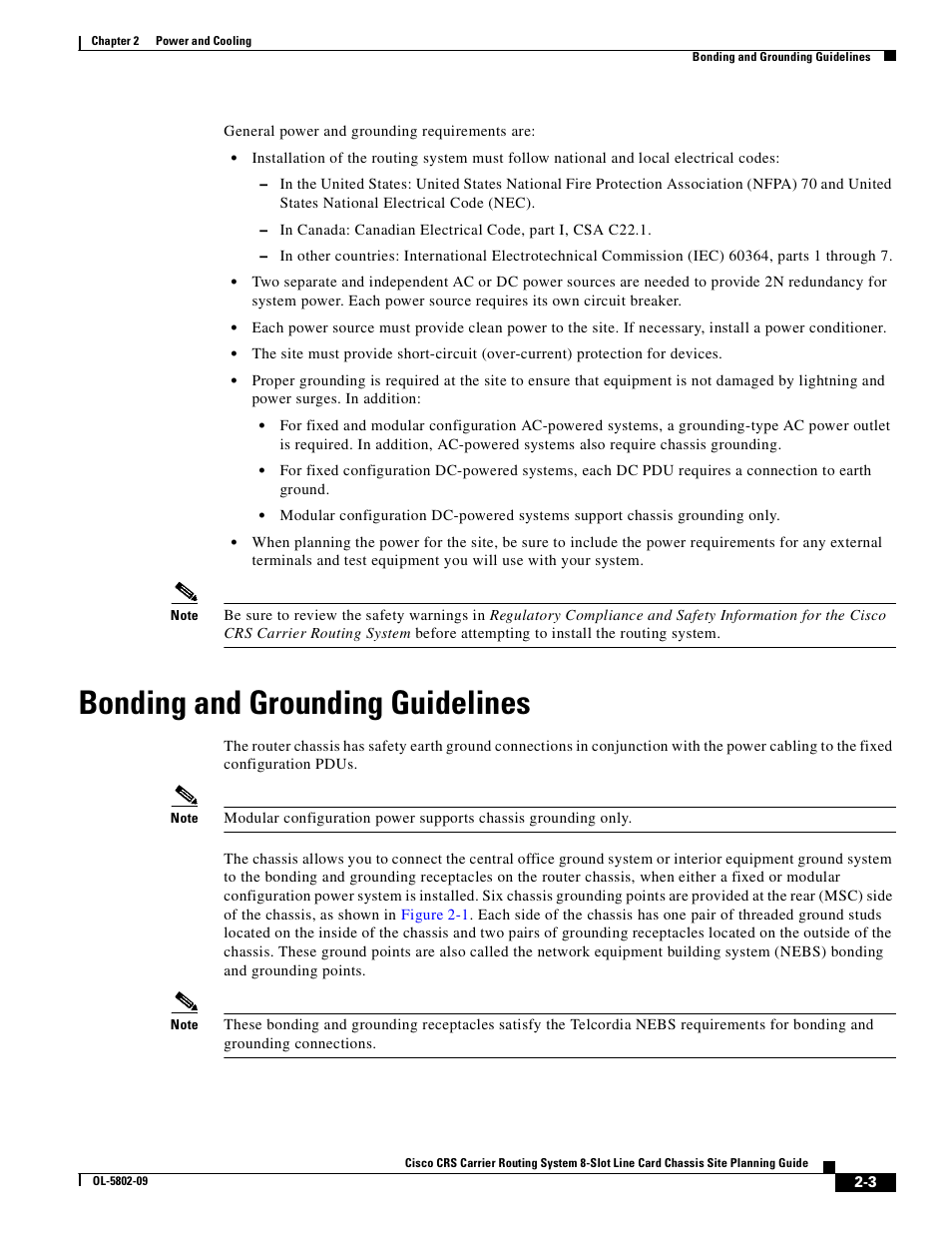Bonding and grounding guidelines | Cisco CRS-1 User Manual | Page 23 / 70