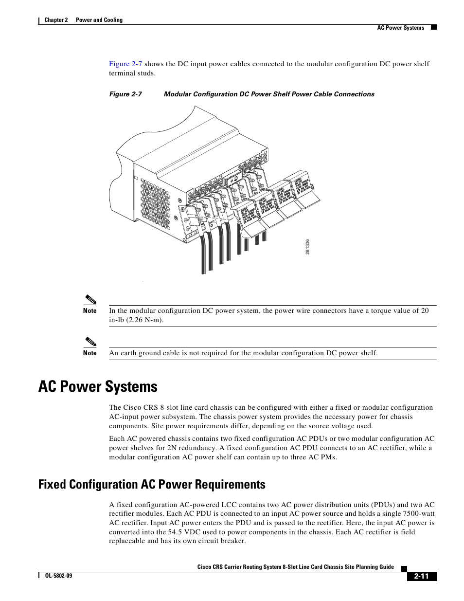 Ac power systems, Fixed configuration ac power requirements | Cisco CRS-1 User Manual | Page 31 / 70