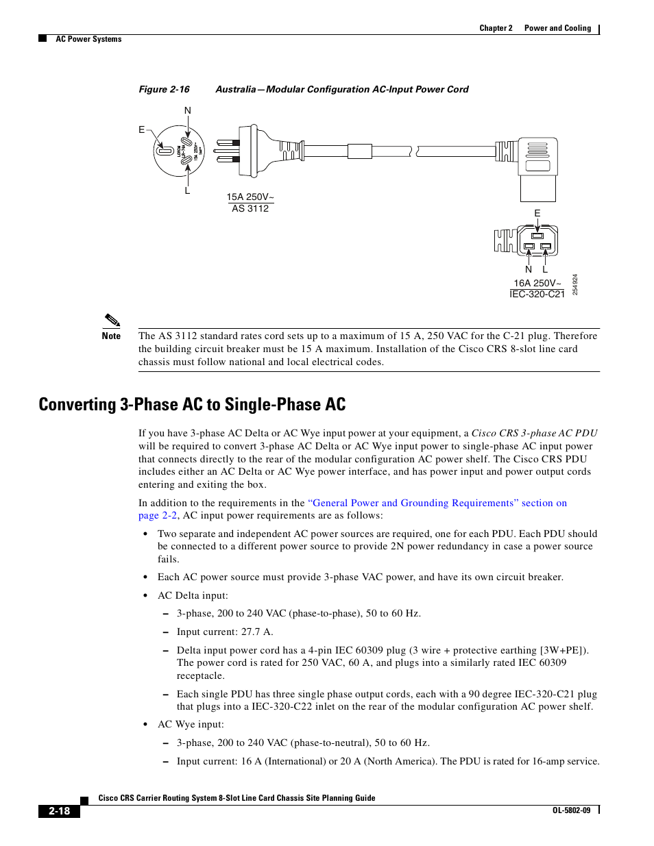 Converting 3-phase ac to single-phase ac, Figure 2-16 | Cisco CRS-1 User Manual | Page 38 / 70