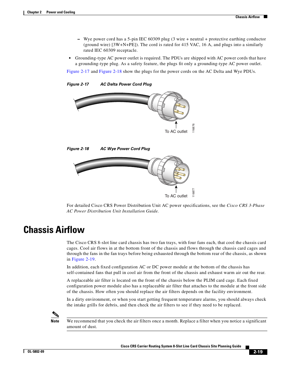 Chassis airflow | Cisco CRS-1 User Manual | Page 39 / 70