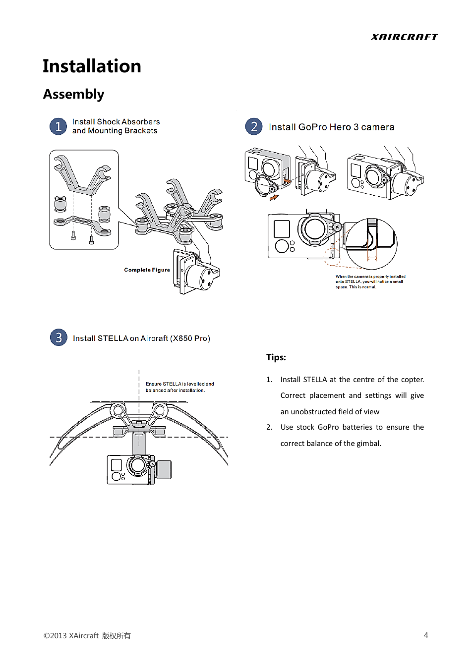 Installation, Assembly | XAIRCRAFT STELLA User Manual | Page 6 / 16