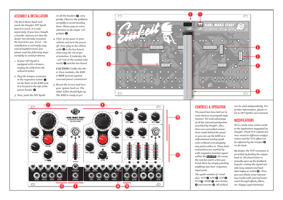 Assembly & installation, Controls & operation, Modifications | Xaoc Devices Karl Marx Stadt User Manual | Page 2 / 2