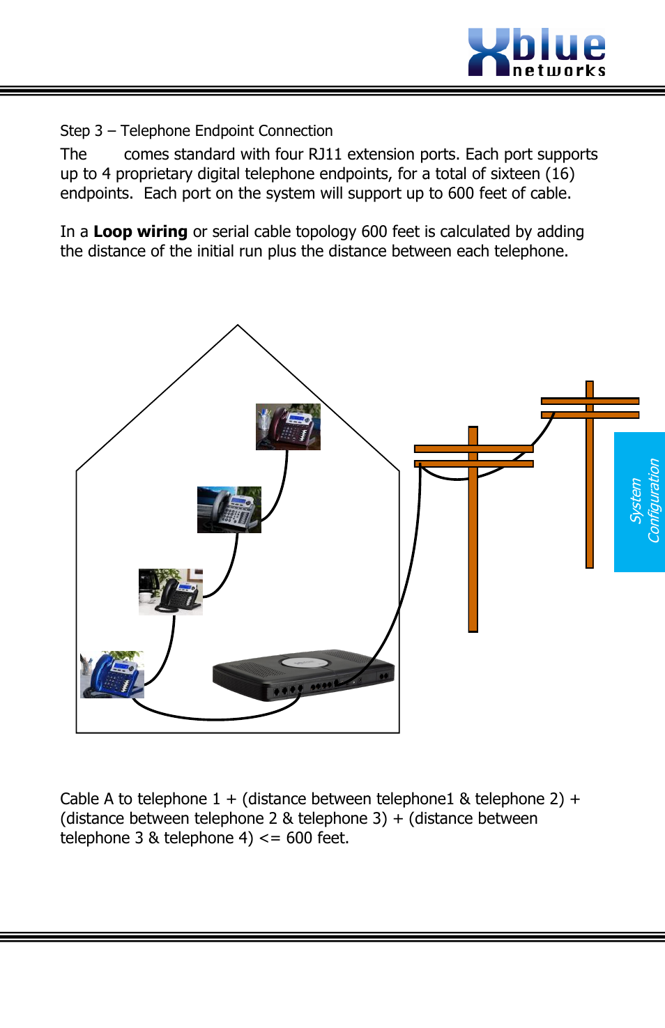 Step 3 – telephone endpoint connection, Issue 2 | Xblue Networks X16 User Manual | Page 15 / 72