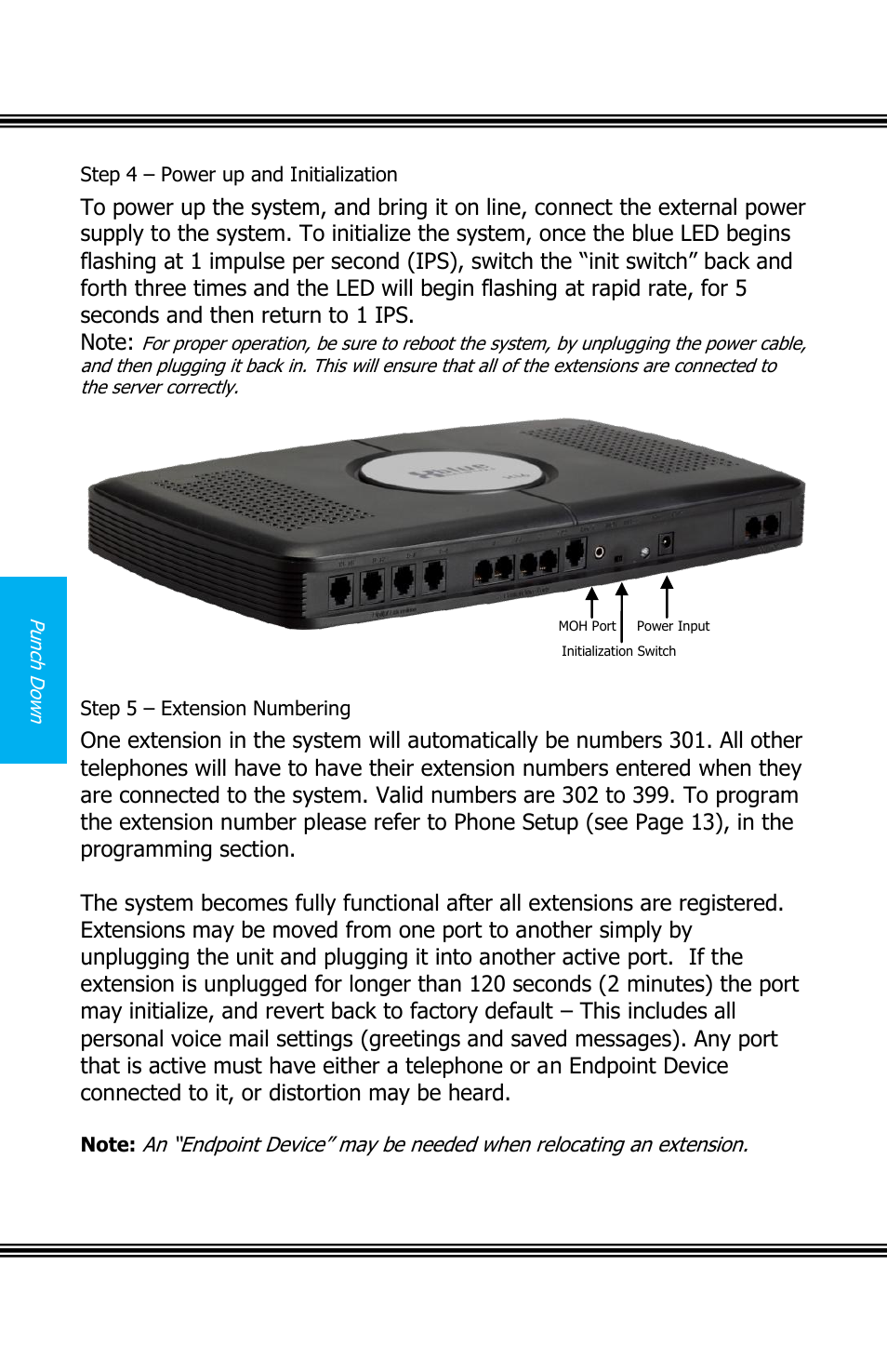 Step 4 – power up and initialization, Step 5 – extension numbering | Xblue Networks X16 User Manual | Page 20 / 72