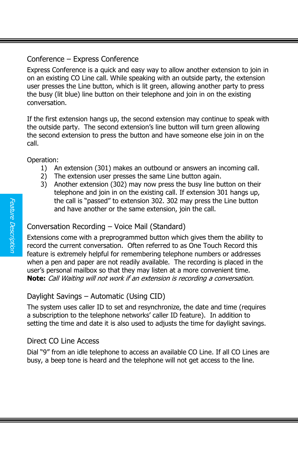 Onference, Xpress, Onversation | Ecording, Oice, Tandard, Aylight, Avings, Utomatic, Sing | Xblue Networks X16 User Manual | Page 26 / 72