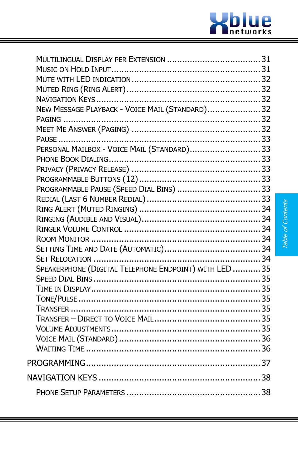 Issue 2 | Xblue Networks X16 User Manual | Page 5 / 72
