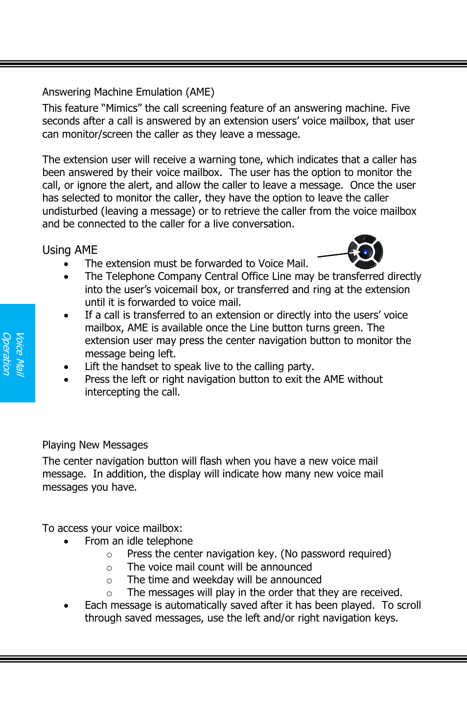 Answering machine emulation (ame), Playing new messages | Xblue Networks X16 User Manual | Page 62 / 72