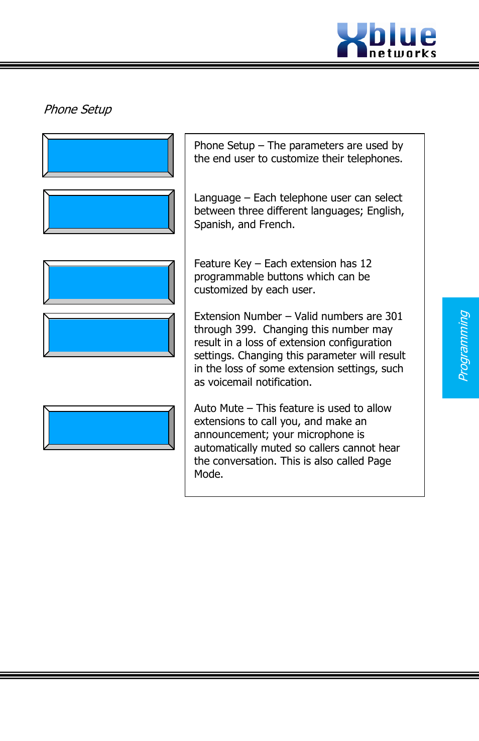 Hone, Etup | Xblue Networks X16 User Manual | Page 21 / 52