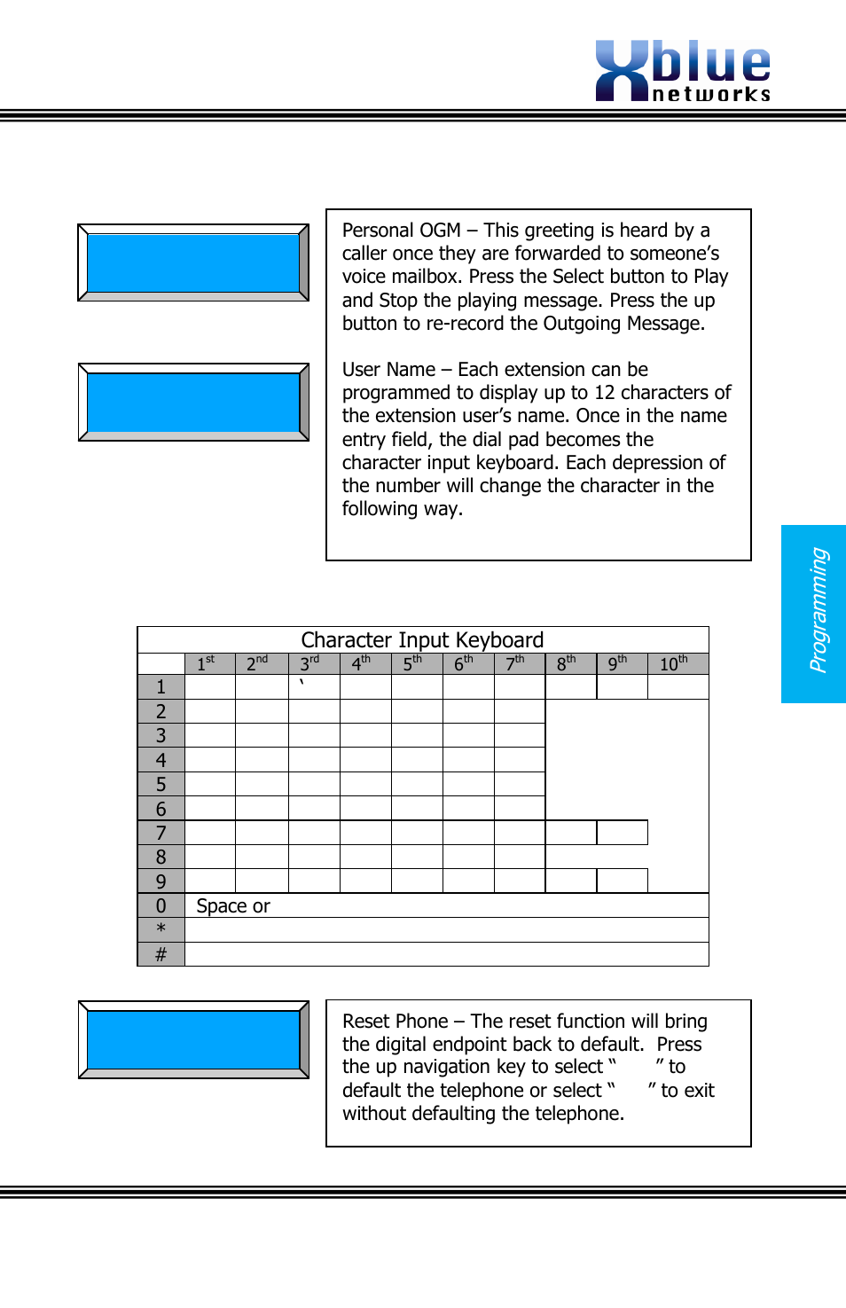 Progr am m in g | Xblue Networks X16 User Manual | Page 25 / 52