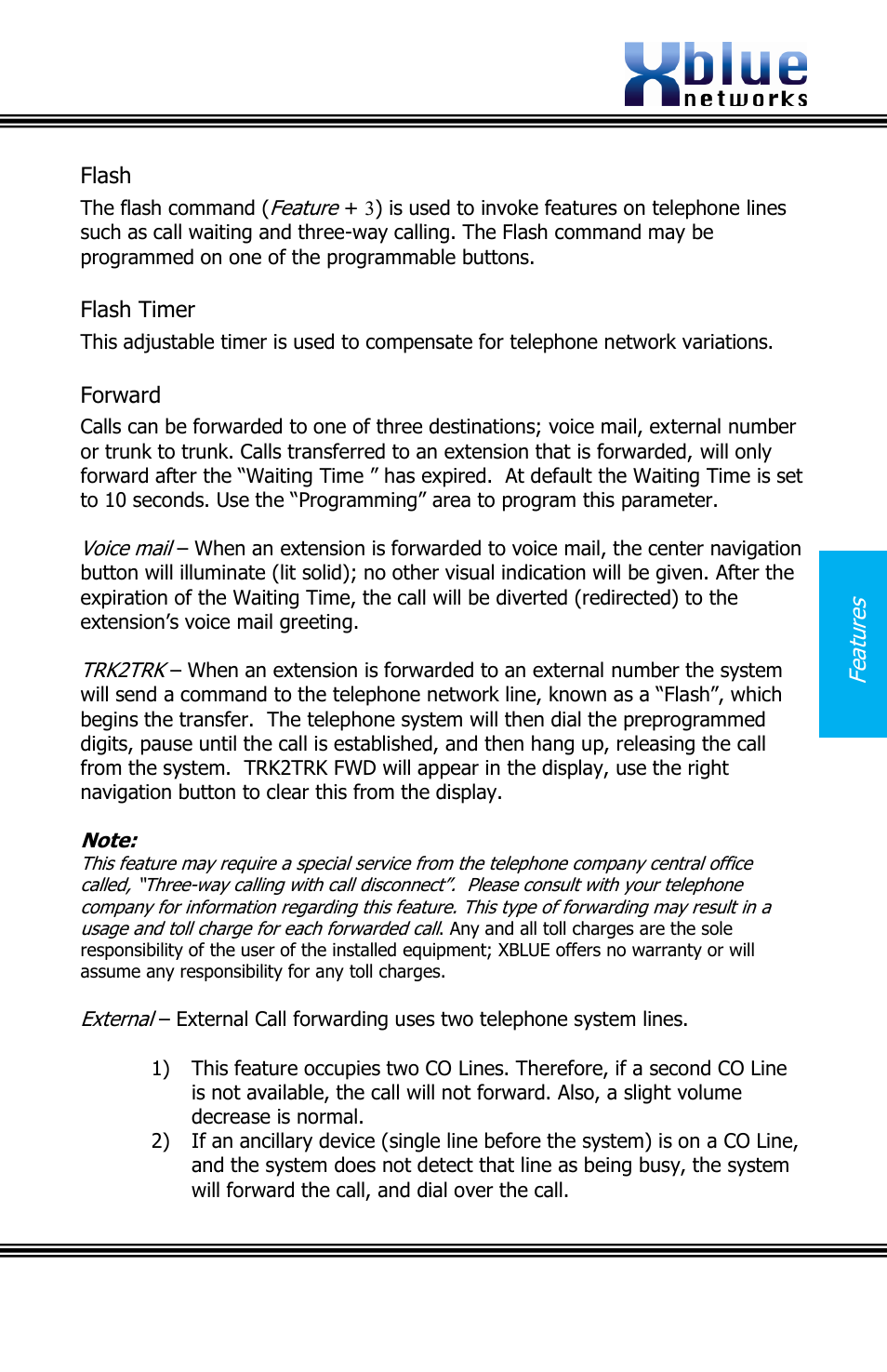 Lash, Imer, Orward | Xblue Networks X16 User Manual | Page 33 / 52