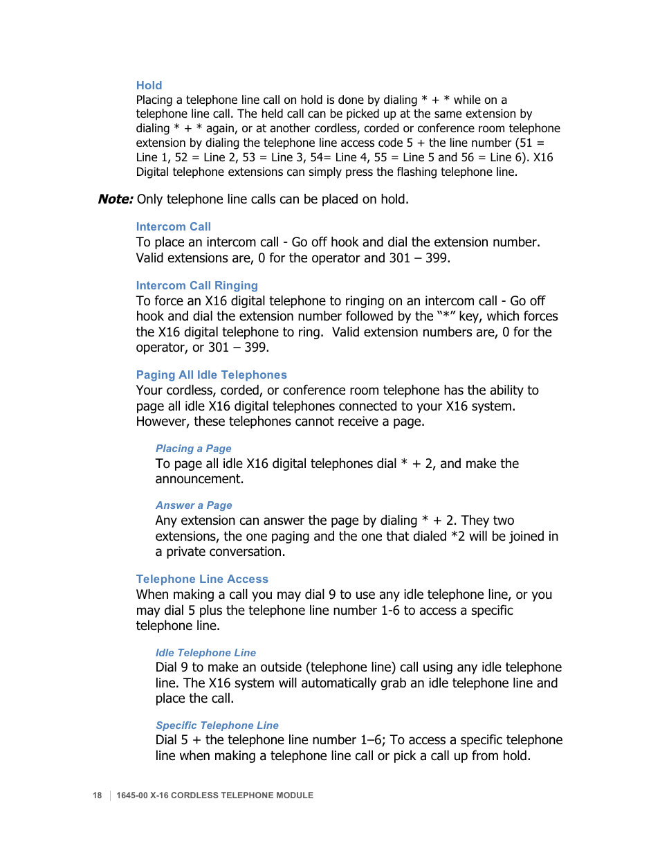 Xblue Networks X16 User Manual | Page 18 / 23
