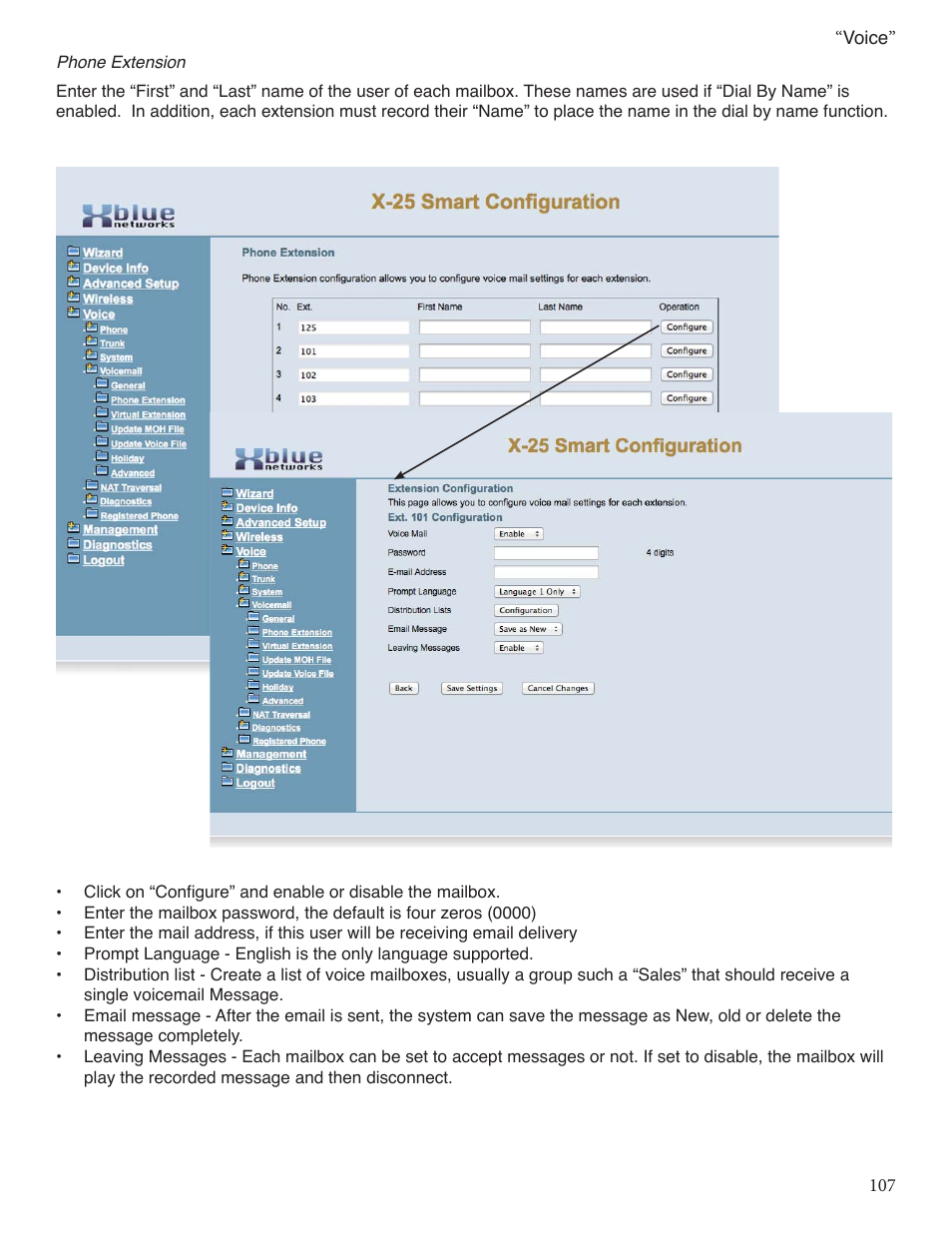 Xblue Networks X-25 User Manual | Page 107 / 148