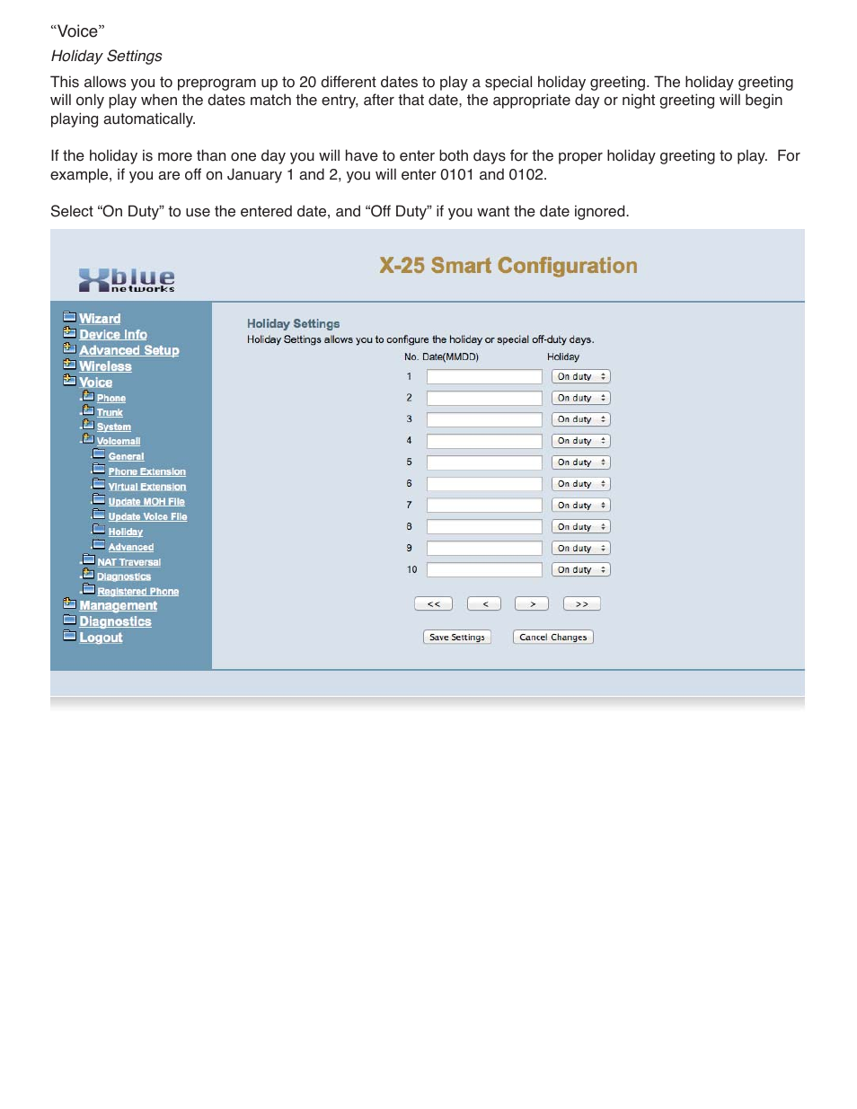 Xblue Networks X-25 User Manual | Page 110 / 148