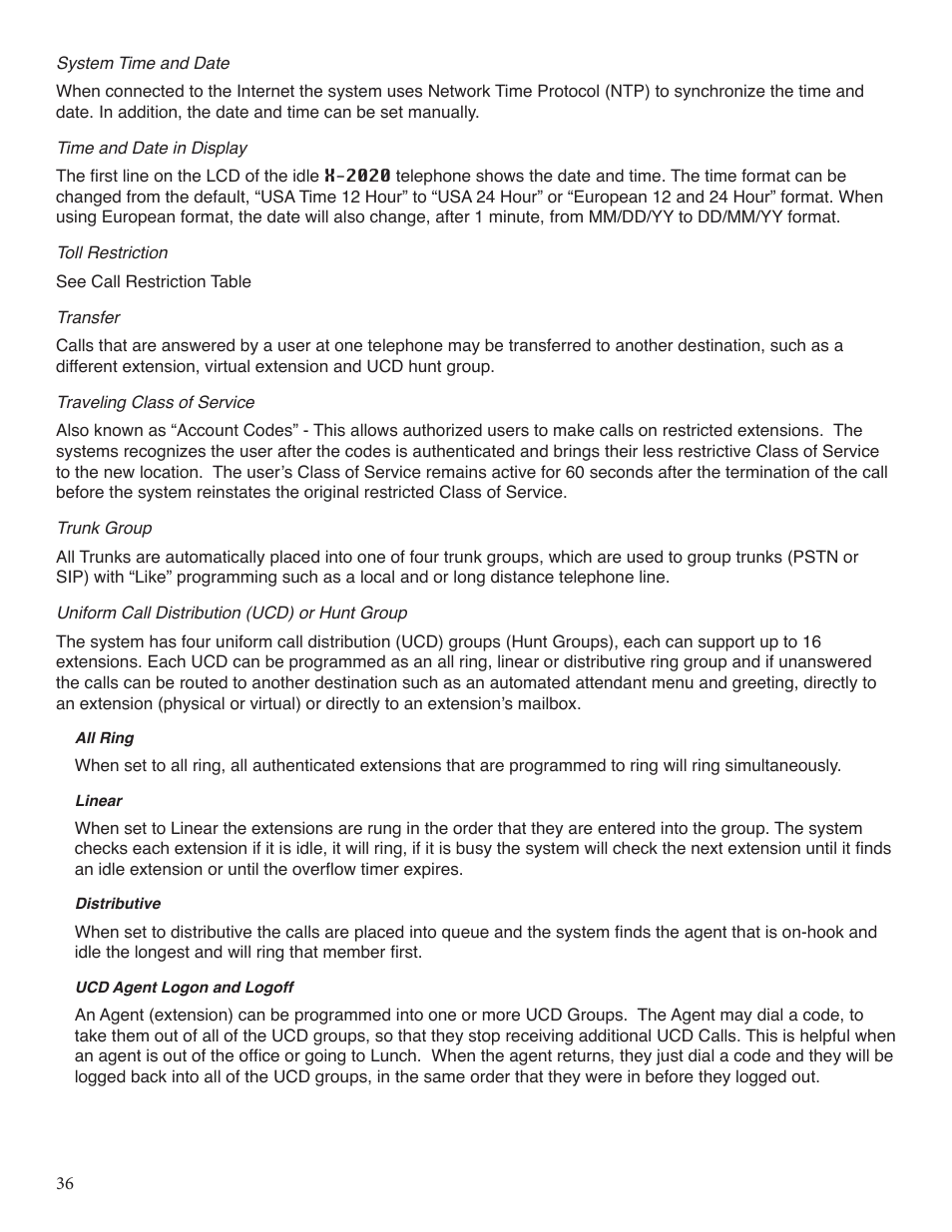 Xblue Networks X-25 User Manual | Page 36 / 148