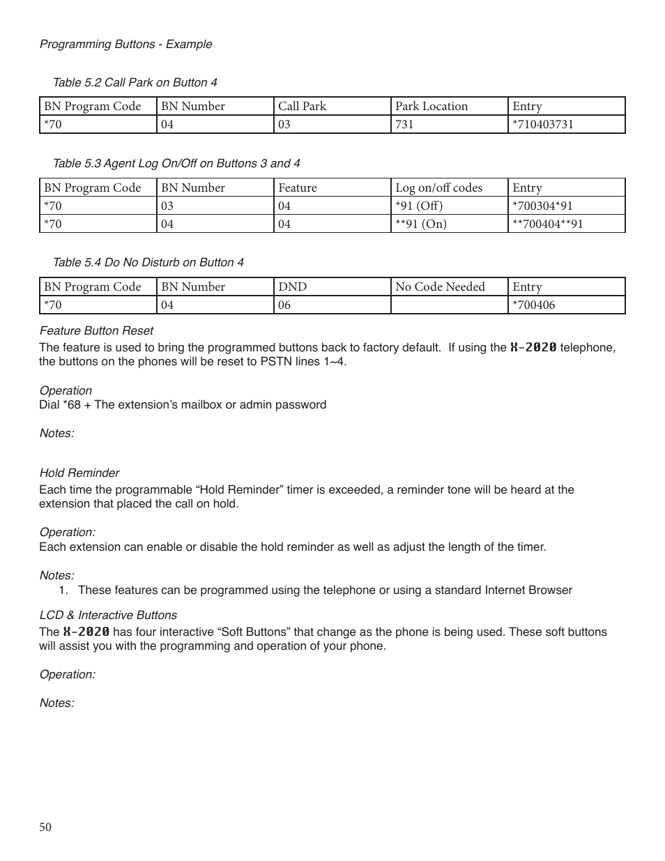 Xblue Networks X-25 User Manual | Page 50 / 148
