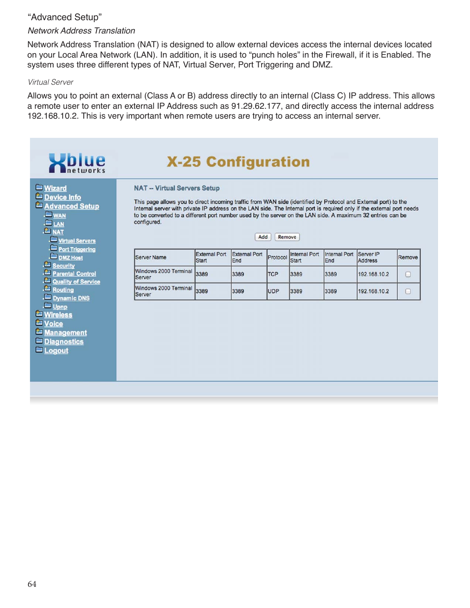 Xblue Networks X-25 User Manual | Page 64 / 148