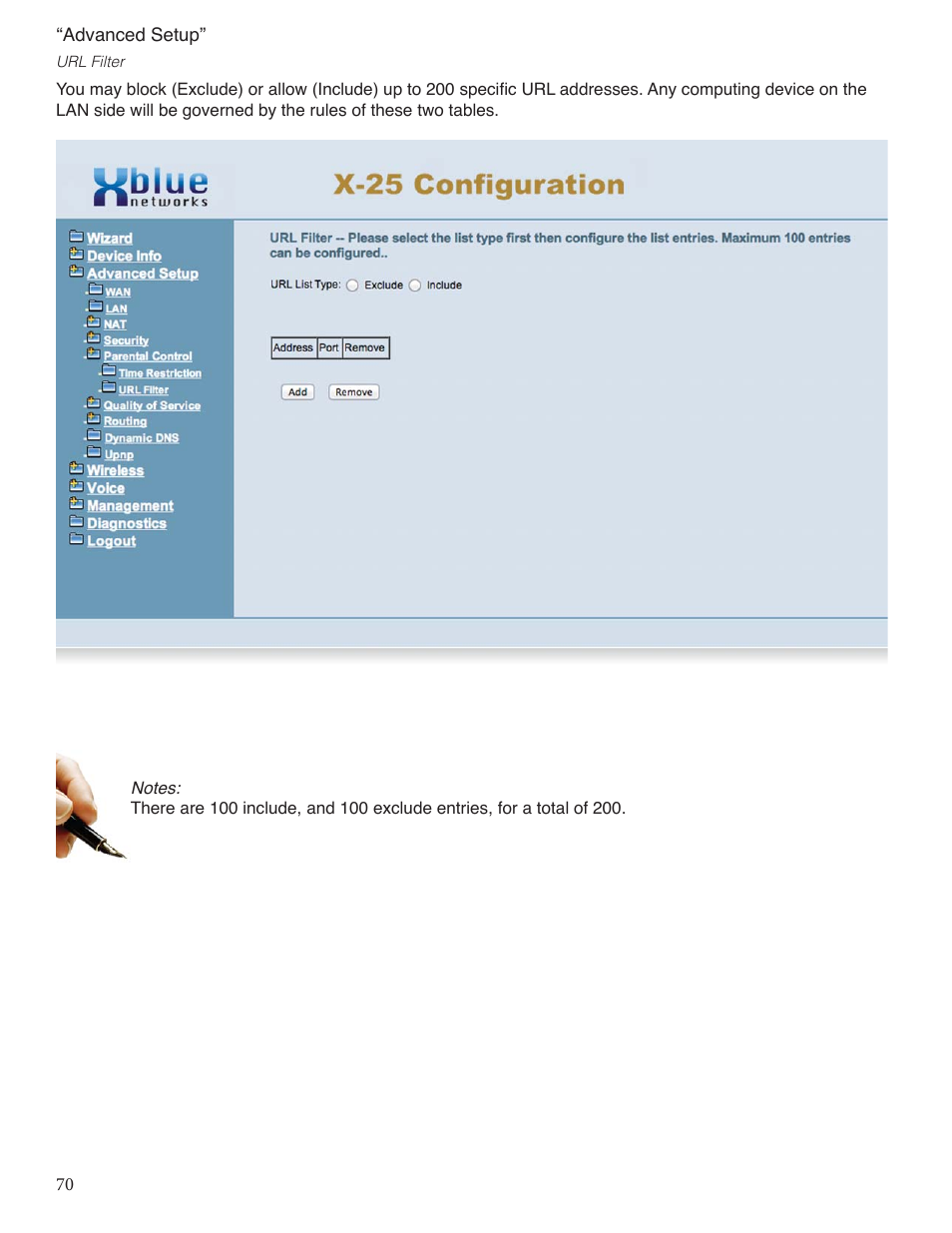 Xblue Networks X-25 User Manual | Page 70 / 148