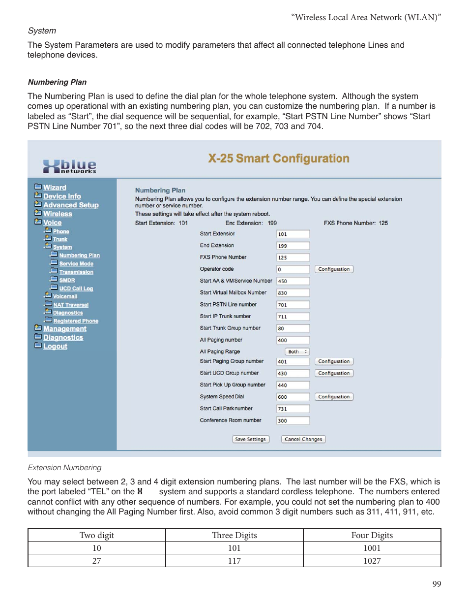 Xblue Networks X-25 User Manual | Page 99 / 148