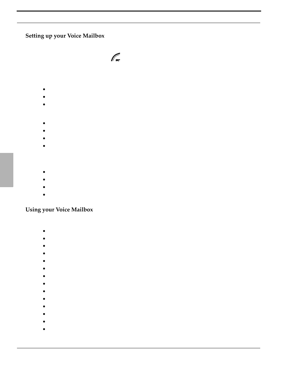 Setting up your voice mailbox, Using your voice mailbox | Xblue Networks X-2020 User Manual | Page 102 / 106