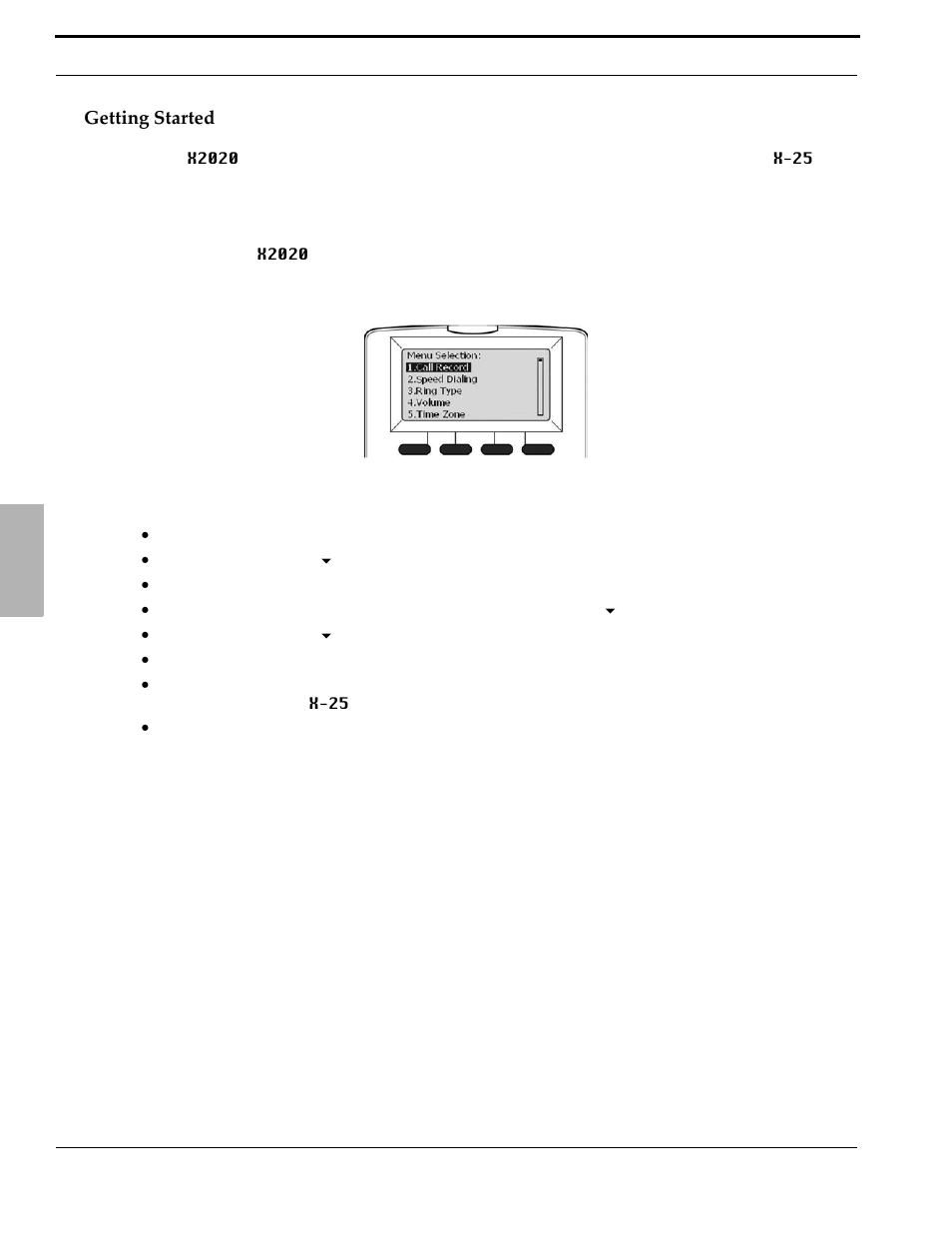 Getting started | Xblue Networks X-2020 User Manual | Page 22 / 106