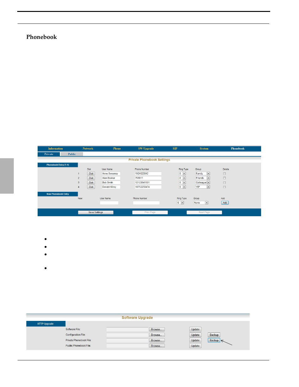 Phonebook | Xblue Networks X-2020 User Manual | Page 56 / 106