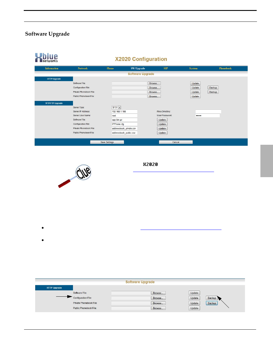 Software upgrade | Xblue Networks X-2020 User Manual | Page 85 / 106