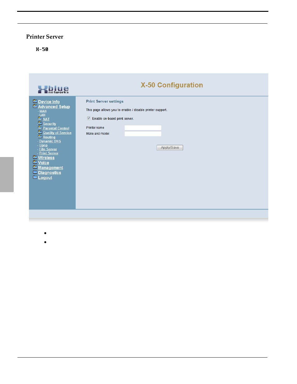 Printer server, Click on “add a printer, Click on finish | Xblue Networks X-50 User Manual | Page 144 / 260